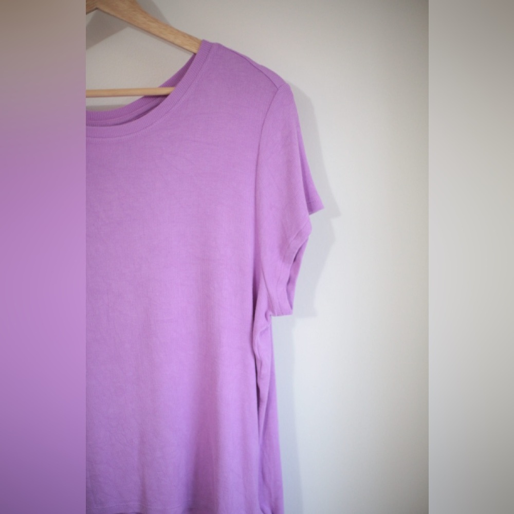 Athleta Purple High-Low Tee | Soft Athleisure Top - Picture 3 of 8